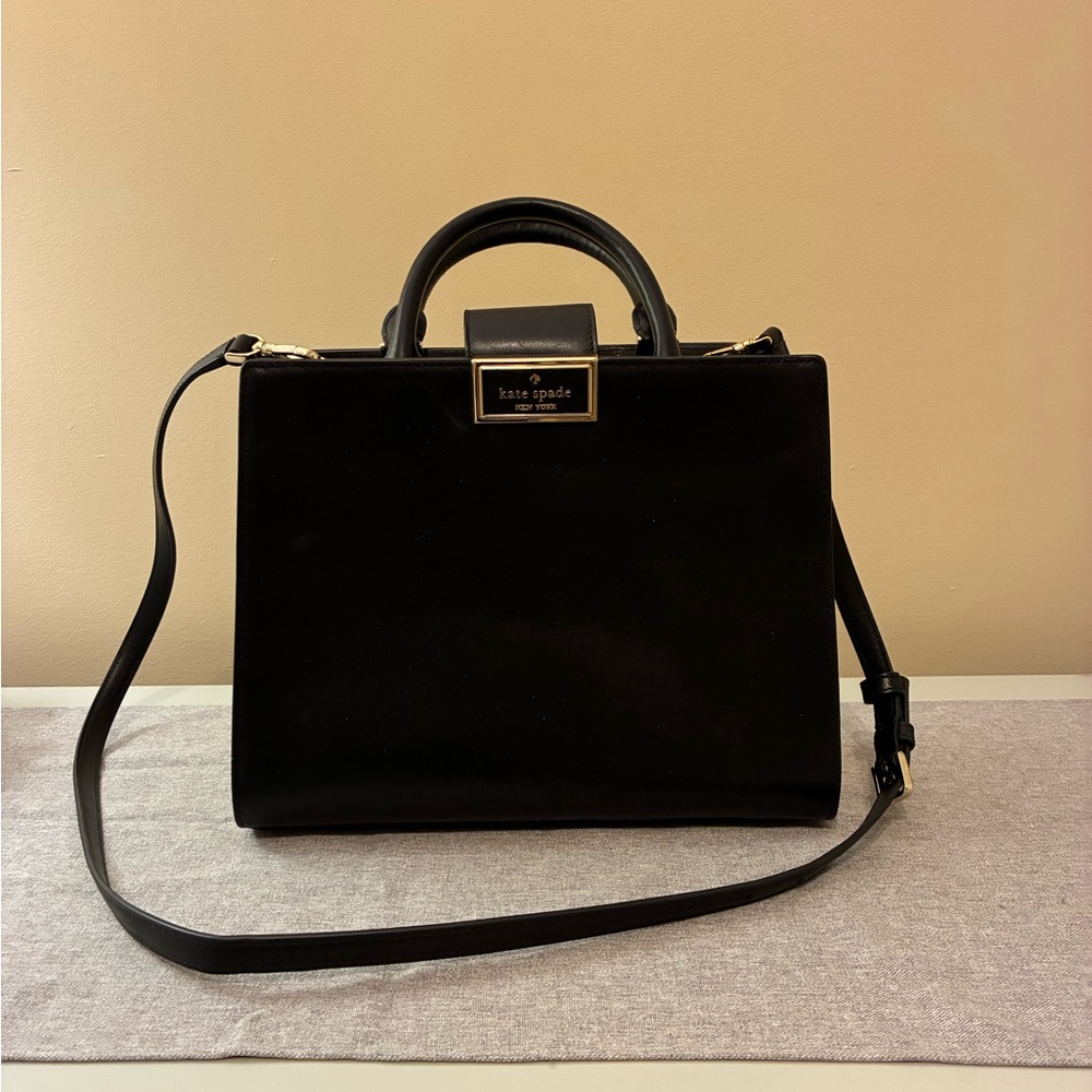 kate spade Black Structured Top-Handle Satchel with Strap